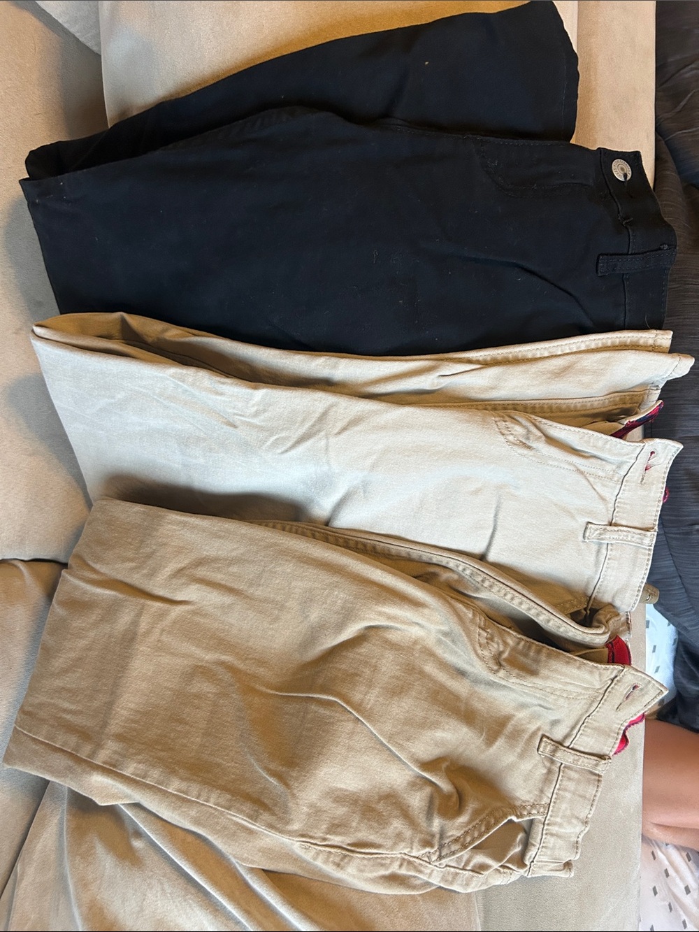Boys Chino Pants in Black and Khaki - Classic Casual Trousers